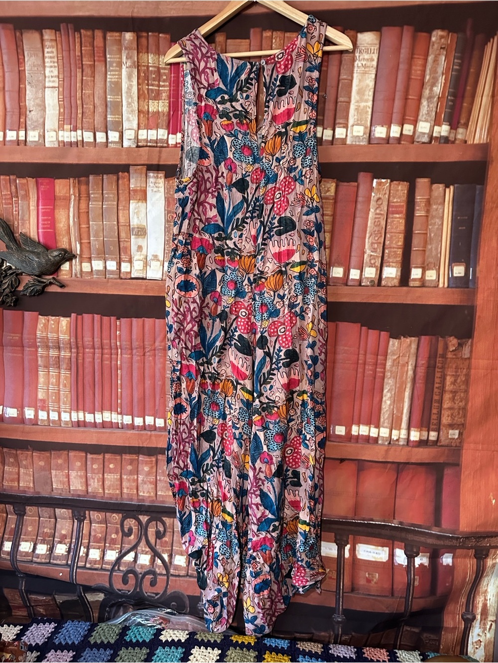 Natural Life Let’s Just Go Wide Leg Jumpsuit Pink Floral S/M - Picture 5 of 7